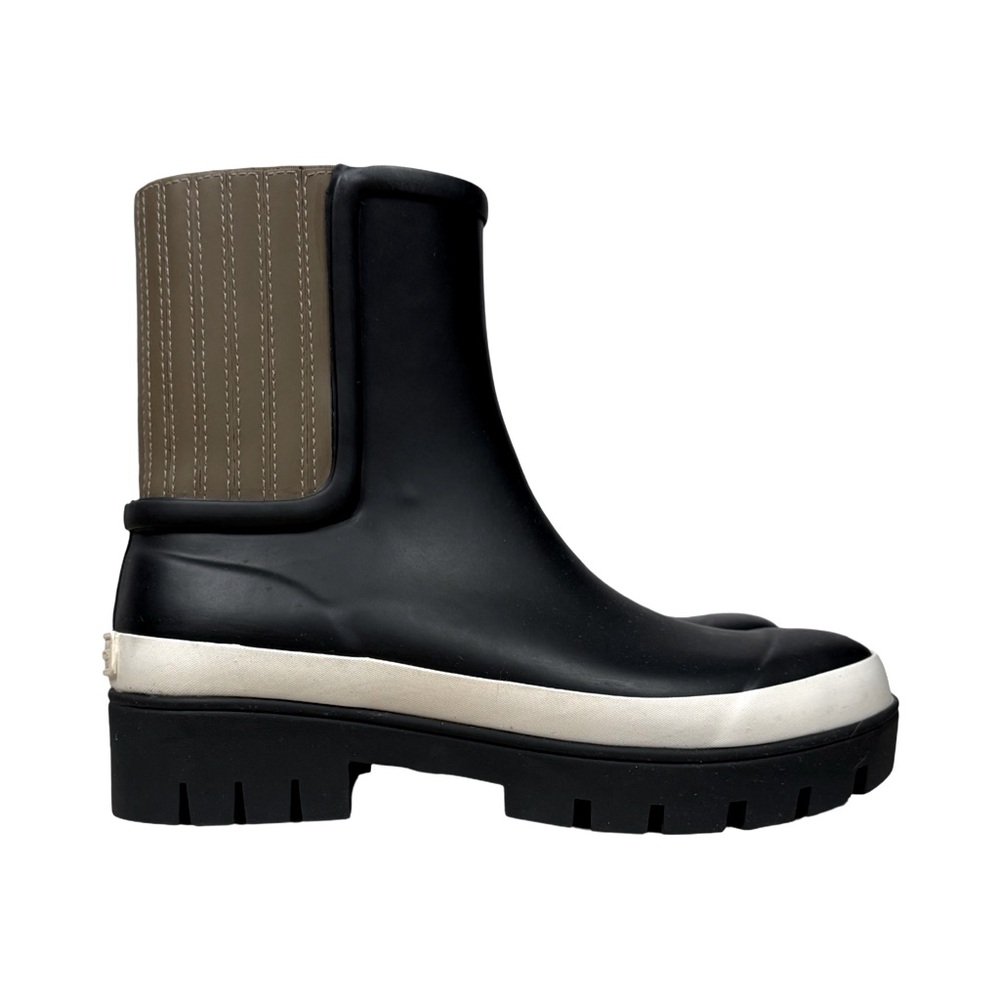 TORY BURCH Black Hurricane Rubber All
Weather Rain Ankle Boots - Picture 2 of 12